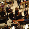 Лена - справа от рояля, выступление Жуковского симфонического оркестра в Зале Чайковского. Фотограф: Чой. 07.11.2004.